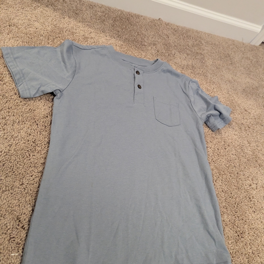 The Children's Place Blue Short Sleeve Henley Tee